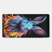 Banderoles Superbe Lapin Bleu en feu (Horizontal)