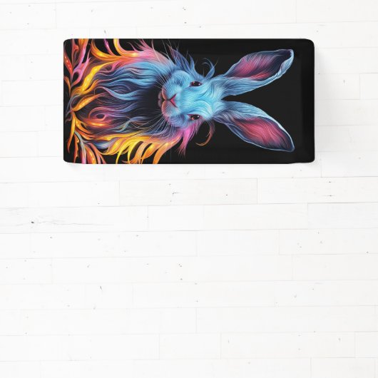 Banderoles Superbe Lapin Bleu en feu (Insitu)