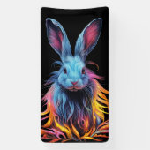 Banderoles Superbe Lapin Bleu en feu (Verticale)