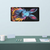 Banderoles Superbe Lapin Bleu en feu (Salon professionnel)