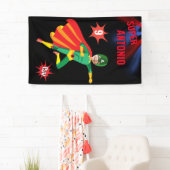 Banderoles Superhero Amusants Anniversaire Vert Volant Garçon (En situation)