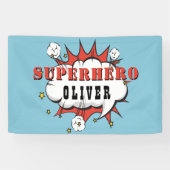 Banderoles Superhero Comic Speech Bubble Boy Anniversaire Par (Horizontal)