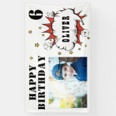 Banderoles Superhero Comic Speech Bubble Boy Birthday Photo (Vertical)