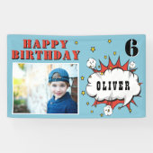 Banderoles Superhero Comic Speech Bubble Boy Birthday Photo (Horizontal)