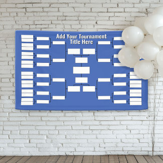 Banderoles Support de tournoi sportif - 32 équipes - Bleu