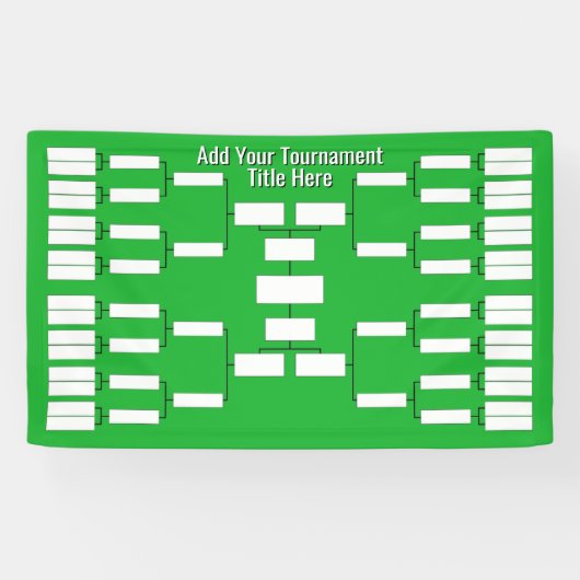 Banderoles Support de tournoi sportif - 32 équipes - Vert (Horizontal)