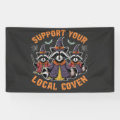 Banderoles Support de votre Coven Éffrayant Raccoon Halloween (Horizontal)