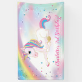 Banderoles Sur le Rainbow Magical Unicorn Anniversaire fond (Vertical)