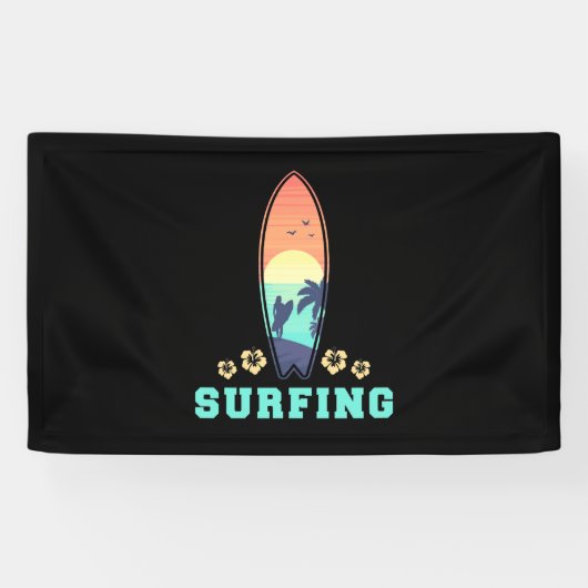 Banderoles Surf Et Fleur (Horizontal)