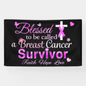 Banderoles Survivant du cancer du sein béni (Horizontal)