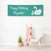 Banderoles Swan 1er anniversaire Baby shower (En situation)