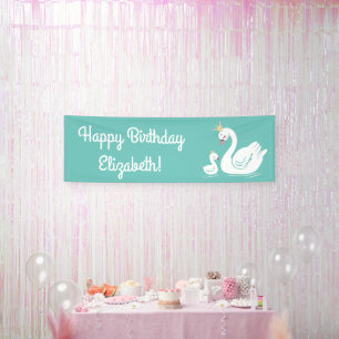 Banderoles Swan 1er anniversaire Baby shower