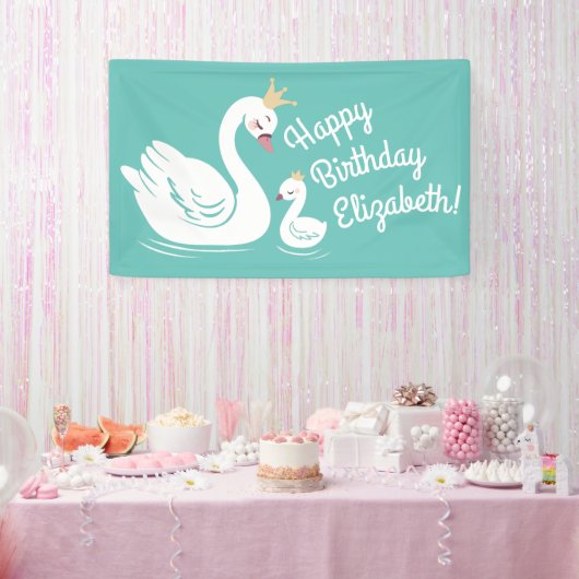Banderoles Swan 1er anniversaire Baby shower (Fête)