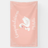 Banderoles Swans Baby shower Oiseau avec héritier (Vertical)