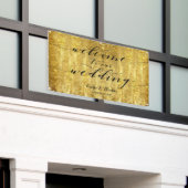 Banderoles Swash Calligraphy Sparkling Gold Welcome Mariage (Bâtiment extérieur)