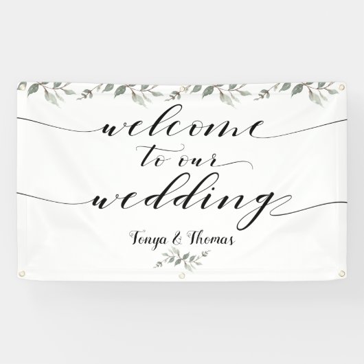 Banderoles Swash Police Writing Calligraphy Mariage de verdur (Horizontal)