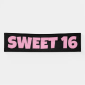 BANDEROLES SWEET 16 ANNIVERSAIRE BANNIER ROSE (Horizontal)