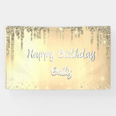 Banderoles Sweet 16 Joyeux anniversaire Votre nom Parties sci (Horizontal)