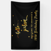 Banderoles Sweet 16 or noir bienvenue (Vertical)