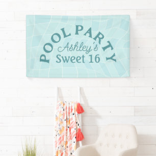 Banderoles Sweet 16 Summer Pool Party Banner