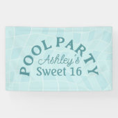 Banderoles Sweet 16 Summer Pool Party Banner (Horizontal)