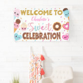 Banderoles Sweet Celebration Donut Anniversaire Bienvenue (En situation)