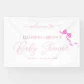 Banderoles Sweet Coquette Cravate Bow rose Élégant Baby showe (Horizontal)