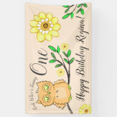 Banderoles Sweet Little Owl Girly Forest 1er anniversaire (Vertical)