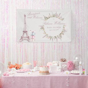 Banderoles Sweet Macaron Bonjour Bebe Paris Baby shower