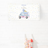Banderoles Sweet One camion crème glacée premier anniversaire (Insitu)