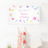 Banderoles Sweet One Lollipop Candy Anniversaire (En situation)
