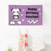 Banderoles Sweet Panda Unicorn Rainbow Hearts Anniversaire (En situation)