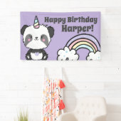 Banderoles Sweet Panda Unicorn Rainbows Anniversaire (En situation)