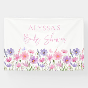 Banderoles Sweet Pink Baby en Fleur Baby shower Fleur sauvage
