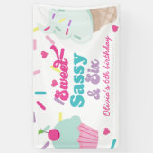 Banderoles Sweet Sassy et Six Glaces Crème et Gâteau Annivers (Vertical)