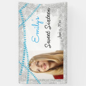 Banderoles Sweet sixteen, Turquoise, Éclairage À Cordes, Part (Vertical)