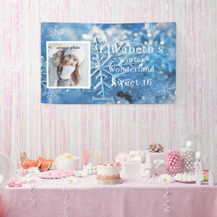 Banderoles Sweet sixteen Winter Wonderland Snowflake