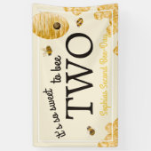 Banderoles Sweet To Bee Two Second Birthday Bees Honeycomb (Vertical)