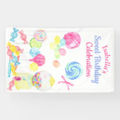 Banderoles Sweet Traitements Candy Girl Anniversaire Lollipop (Horizontal)