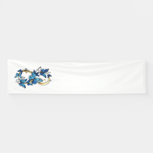 Banderoles Symbol Infinity of Blue Morpho Butterflies (Horizontal)