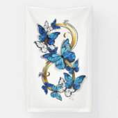 Banderoles Symbol Infinity of Blue Morpho Butterflies (Verticale)