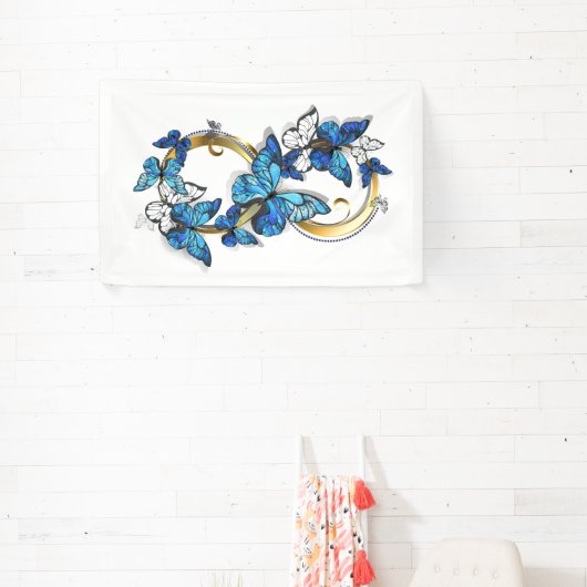 Banderoles Symbol Infinity of Blue Morpho Butterflies (Insitu)