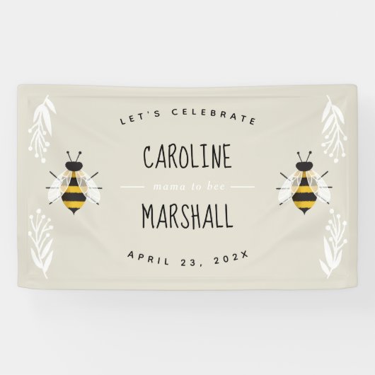 Banderoles Symbole Baby shower neutre de maman (Horizontal)