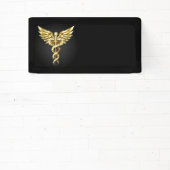 Banderoles Symbole caducée polygonal or (Insitu)