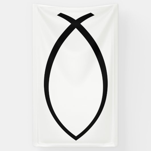 Banderoles Symbole Christian Fish (Ichthys) (Vertical)