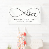 Banderoles Symbole d'amour éternel | Ajouter votre nom et vot (En situation)