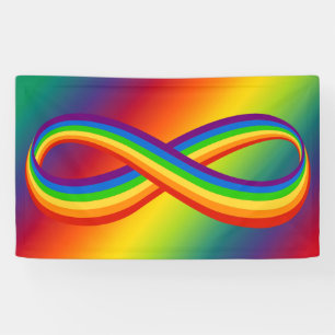 Banderoles Symbole d'amour infini Rainbow Cool Infinity Pride