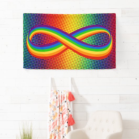 Banderoles Symbole d'amour infini Rainbow Cool Infinity Pride (En situation)