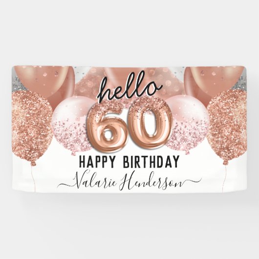 Banderoles Symbole d'anniversaire de 60 Parties scintillant r (Horizontal)