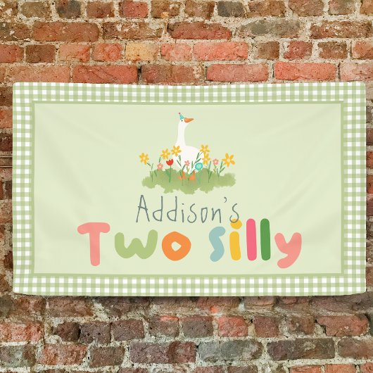 Banderoles Symbole d'anniversaire de l'oie de ferme verte à d